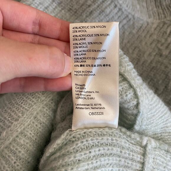 Free People Autumn Sky Cloud Combo Striped Sweater Womens Size S Green Cream - Picture 7 of 7